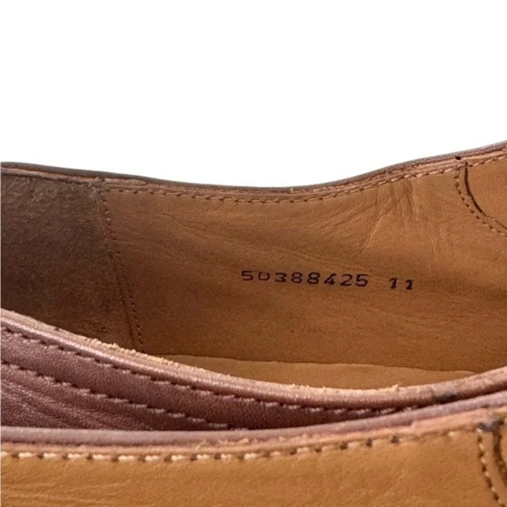 Hugo Boss Kensington Medium Brown Leather Derby Shoes Size 11‎